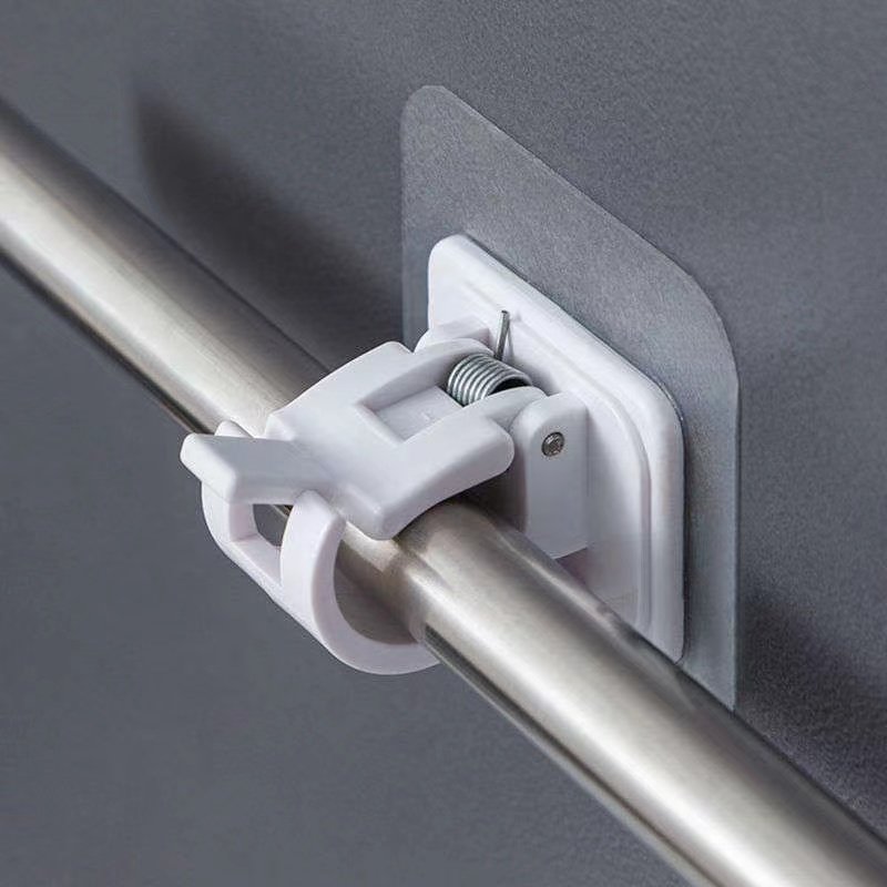 Curtain Rod Bracket Hook Seamless Adjustable Transparent Wall Bracket Self-Adhesive Rod Hanger Household Bearing Curtain Hook