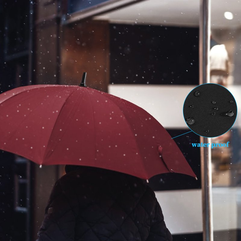 23 inch high quality auto open plastic J hook curved handle straight rain umbrella
