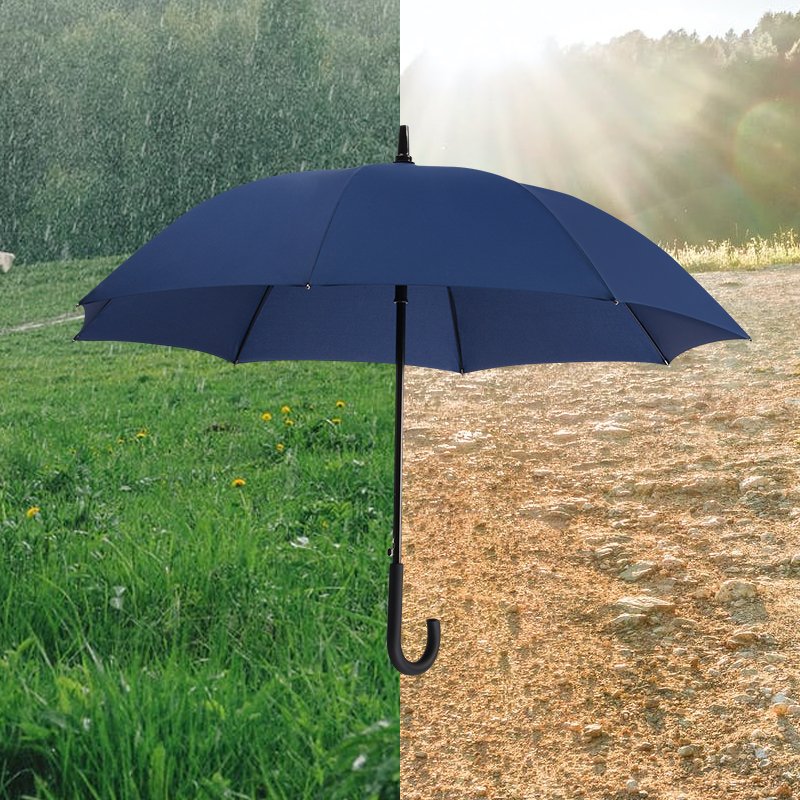 23 inch high quality auto open plastic J hook curved handle straight rain umbrella