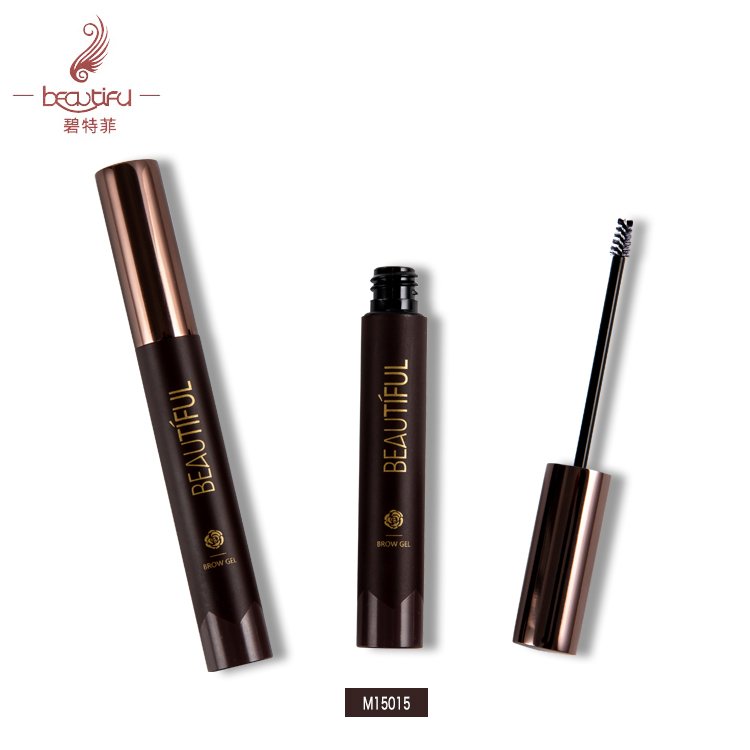 Empty 3ml 4ml 5ml luxury aluminum eyebrow mascara container,brow dye tubes with small brush,eyelash mascara tube with slim rod