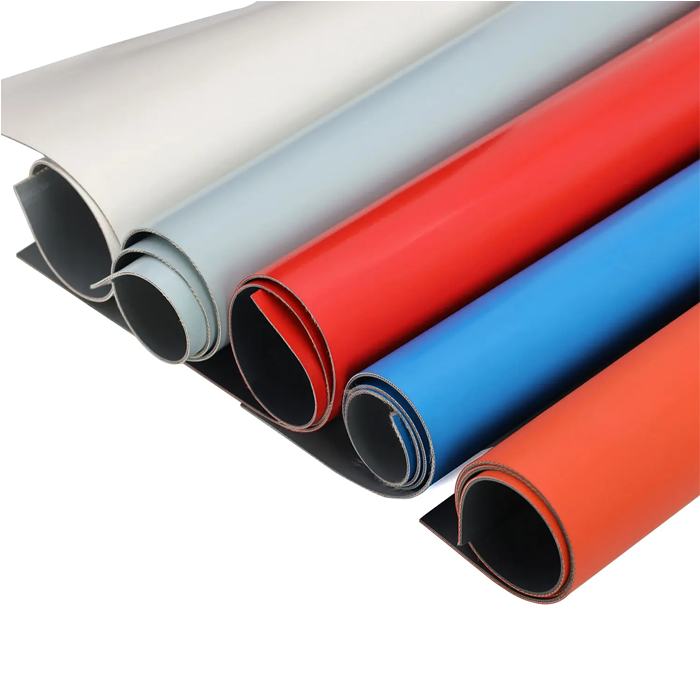 Hypalon multi color rubber sheet Wholesale CSM Hypalon Type Coat Polyester Fabrics for Rubber boat
