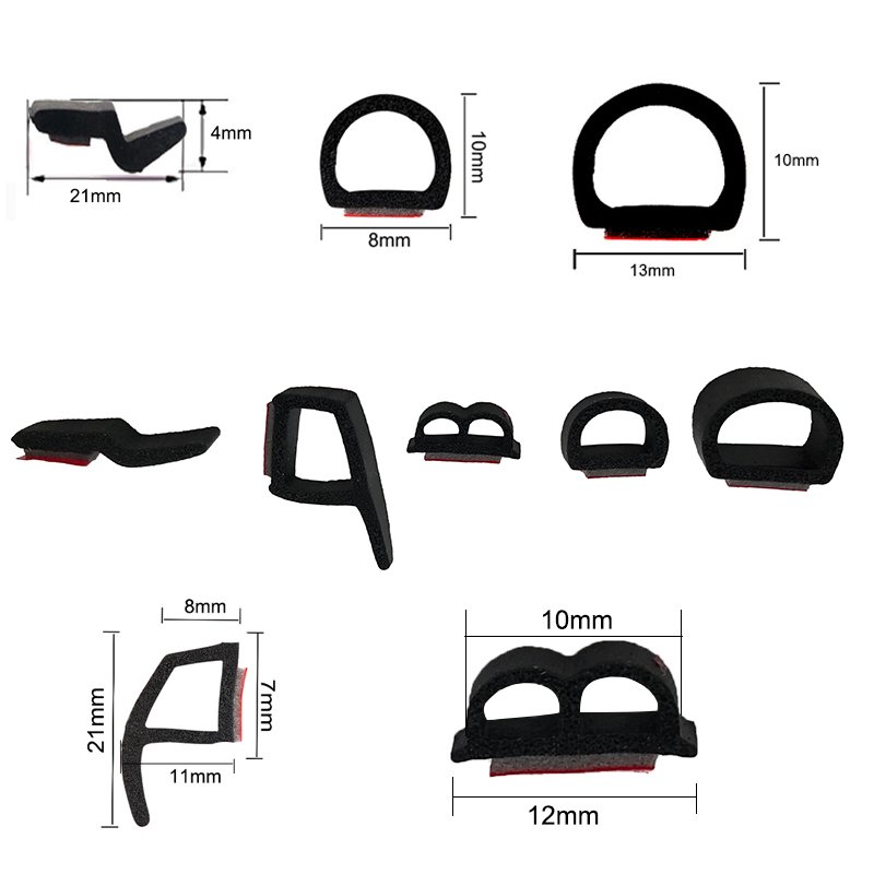 Self Adhesive Automotive Rubber Seal Strip Weatherstrip For Car Window Door Edge