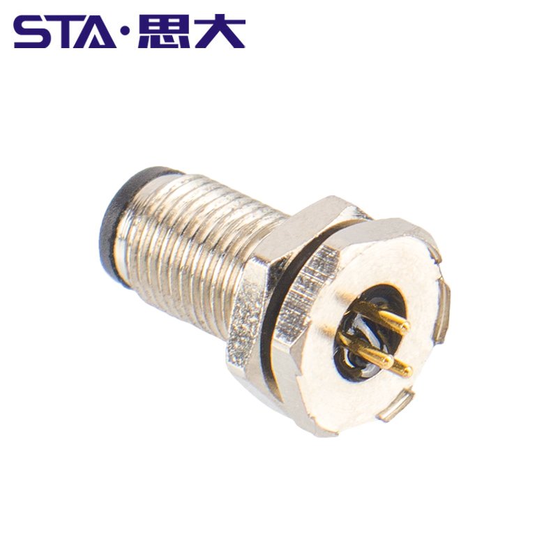 M5 PCB Contacts 3 4 Poles Vertical Front Panel Mount Connector Male Female Bulkhead Automated Doors Compact M5 Socket IP67 Rated