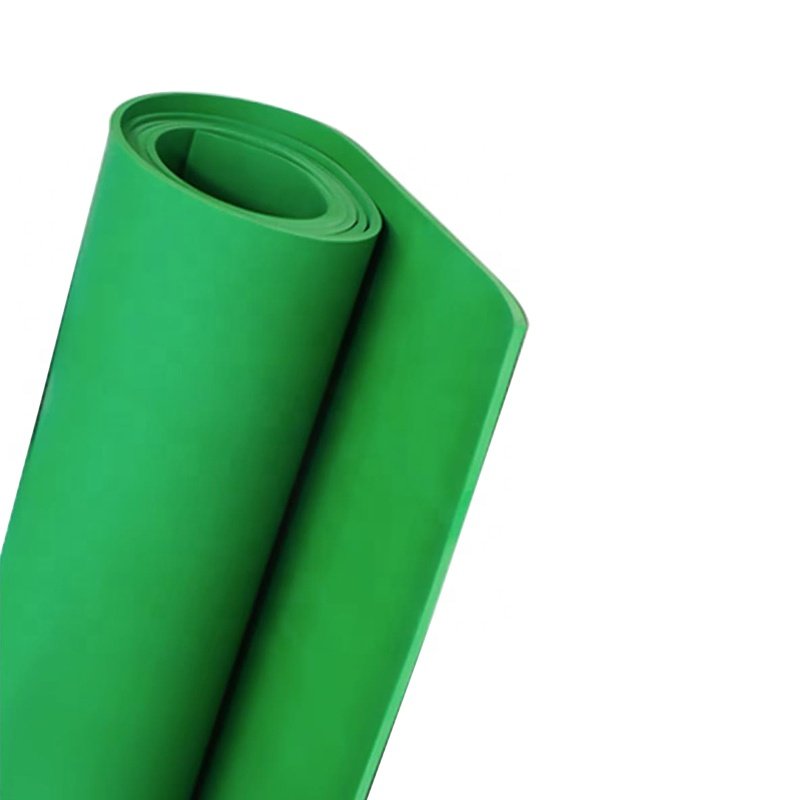 custom flat durable elastic thickness heat resistance green silicone rubber membrane sheet mat roll 0.5mm 1mm 1.5mm