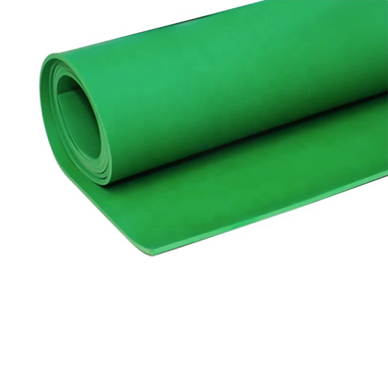 custom flat durable elastic thickness heat resistance green silicone rubber membrane sheet mat roll 0.5mm 1mm 1.5mm