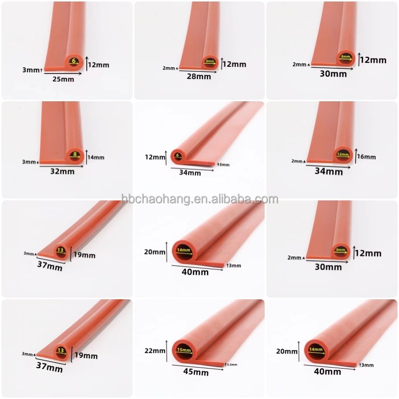 High-Temperature Heat Resistant Double-E Shaped Silicone Rubber Oven Door Seal Strips Automotive Rubber Extrusion