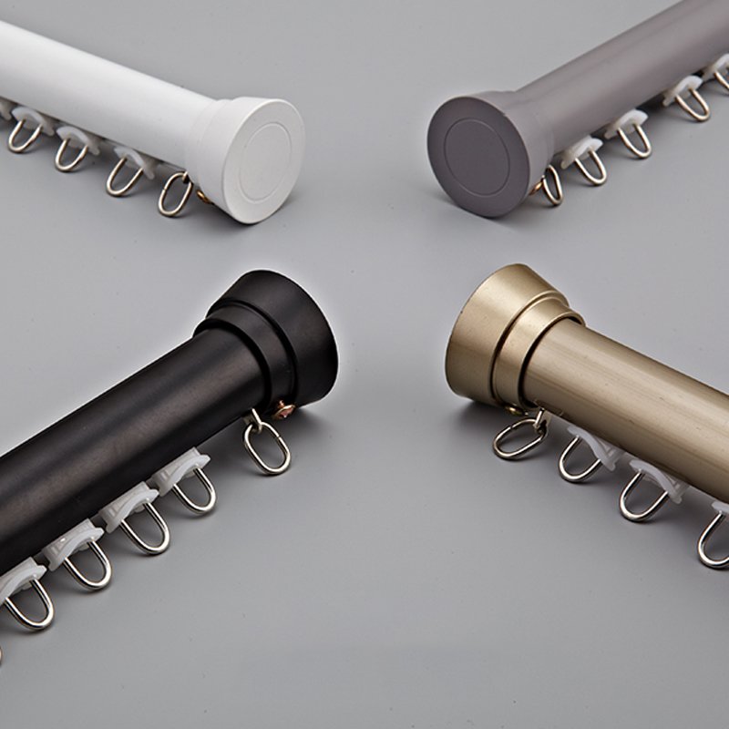 Accessories Luxury Style 28mm Aluminium Double Curtain Rod Head Aluminum Supply Cheap Price Simple Custom Single Modern 1.2mm