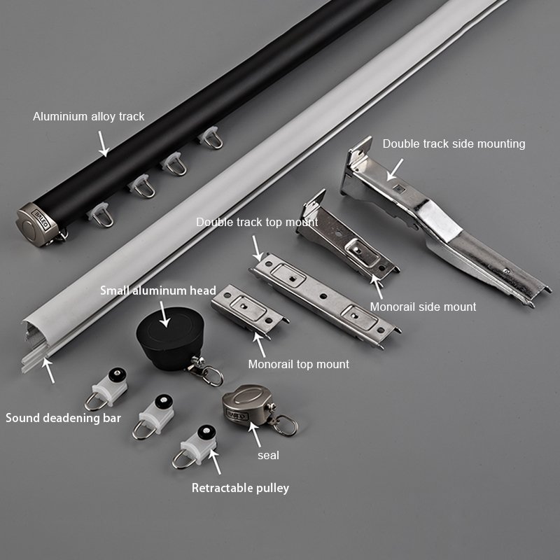 Accessories Luxury Style 28mm Aluminium Double Curtain Rod Head Aluminum Supply Cheap Price Simple Custom Single Modern 1.2mm
