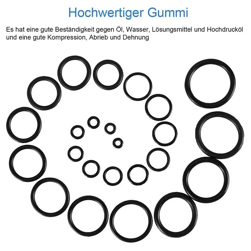 800pcs Rubber O Ring Assortment Kits Sealing Gasket Washer Made of Nitrile Rubber NBR for Automotive Repair, Plumbing