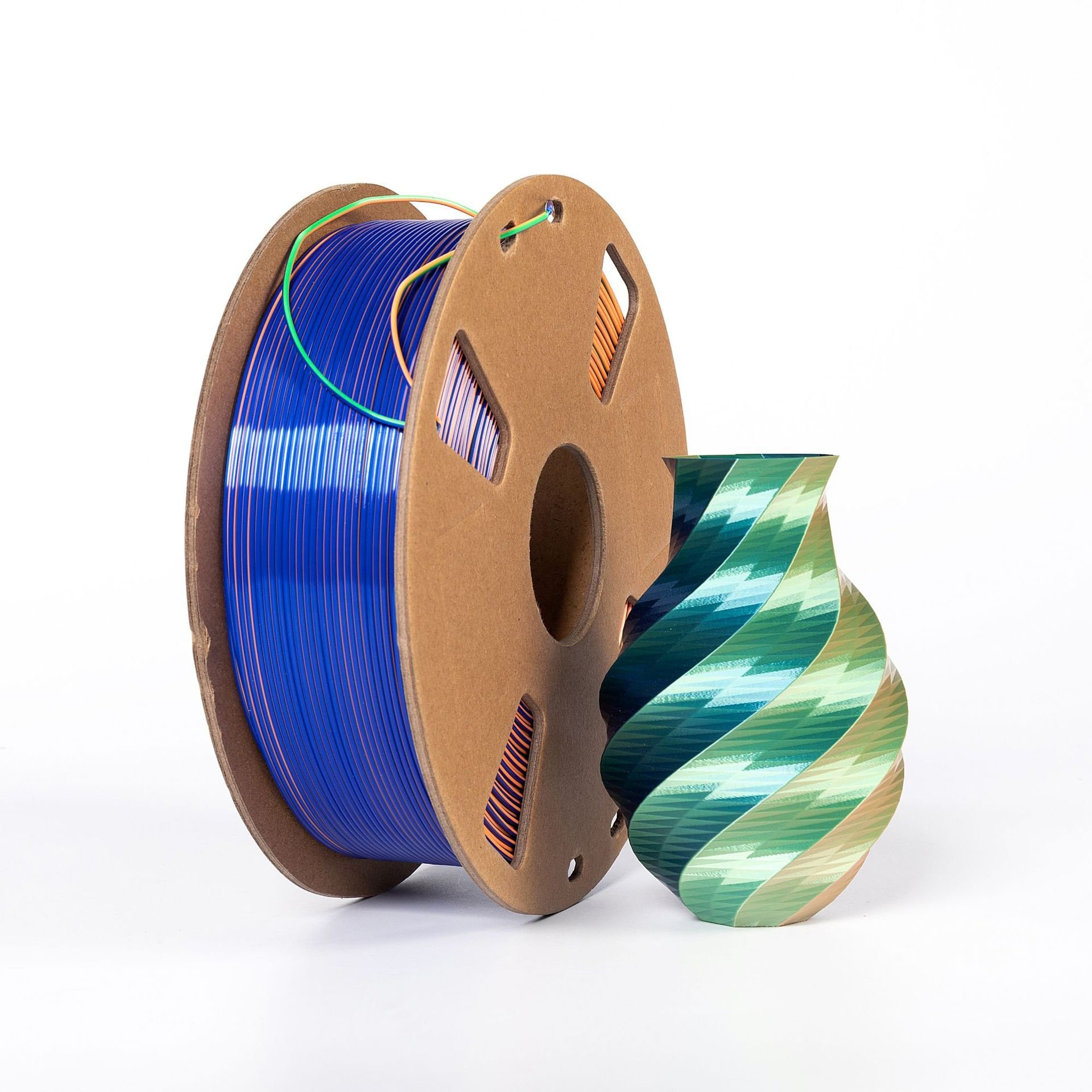 Silk Tri-Colors Coextrusion 3D Printer Filament 1Kg 1.75Mm Rainbow Flexible PLA 3D Printing Plastic Rods 3D Printer Pla Filament