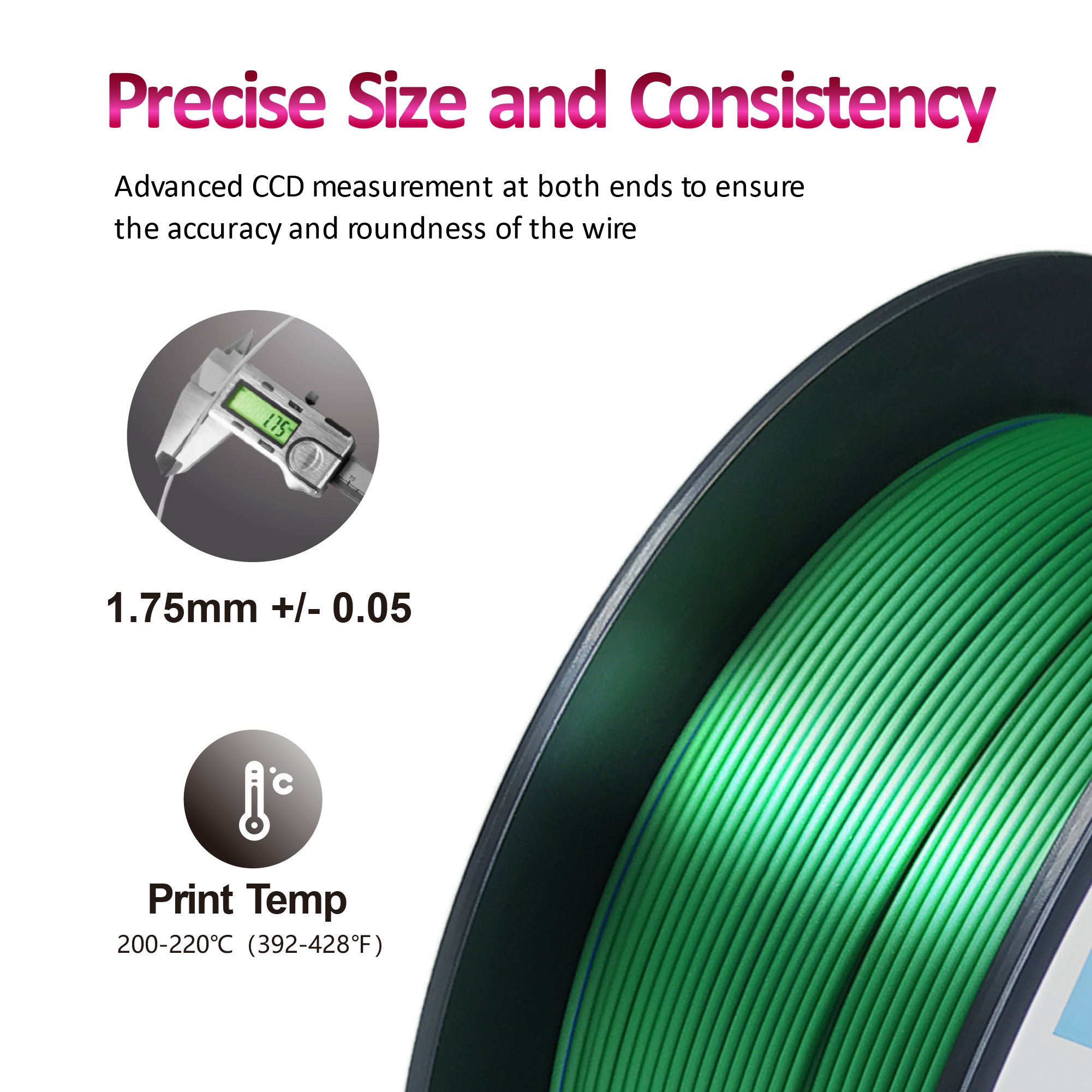 Hello3D Dual Color Silky PLA 1.75mm Blue+Green 1kg Silk-like Bicolor Magic color change PLA 3D printer filament