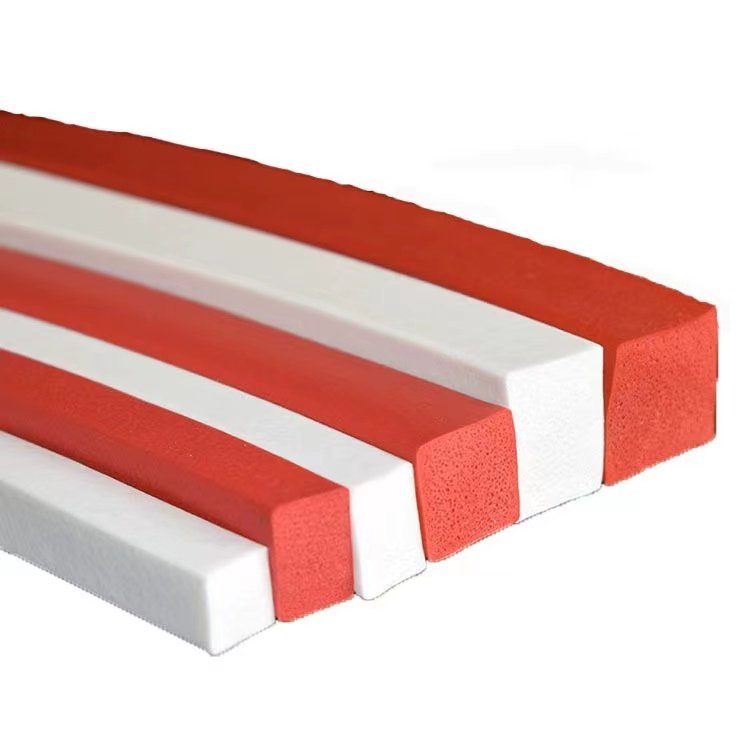 High Temperature Silicone Strip Foam Seal Fireproof Oven Door Rubber Gasket Oven Door Seal with Square Rubber Product