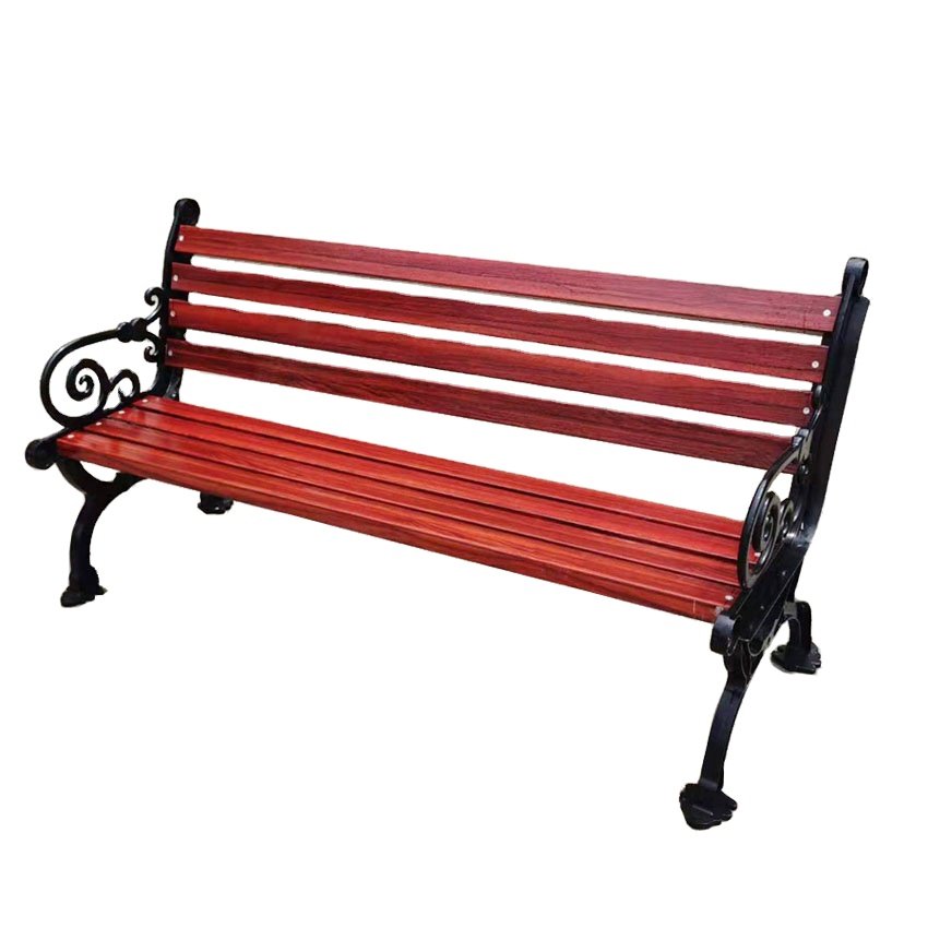 FRP outdoor park Long Chairs wooden color fiberglass chair