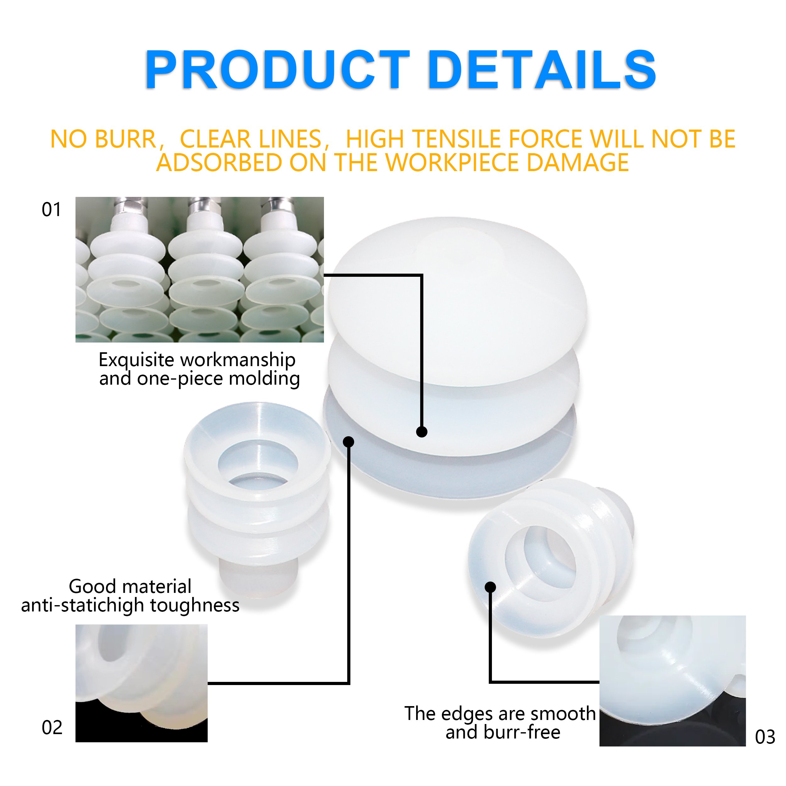 machinery industrial equipment robotic arm manipulator accessories other rubber product OEM Customized Vacuum suction cup