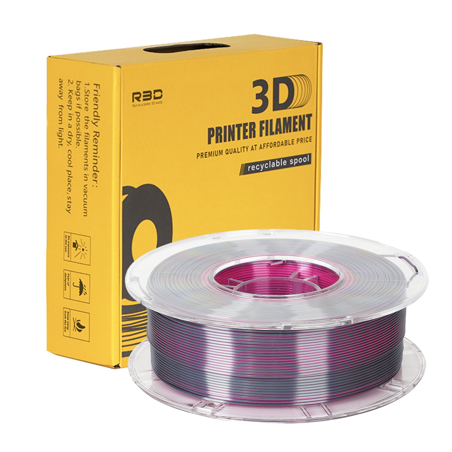 R3D NEW Two Tone Magic PLA Quantum Filament 1.75mm 1KG Silk