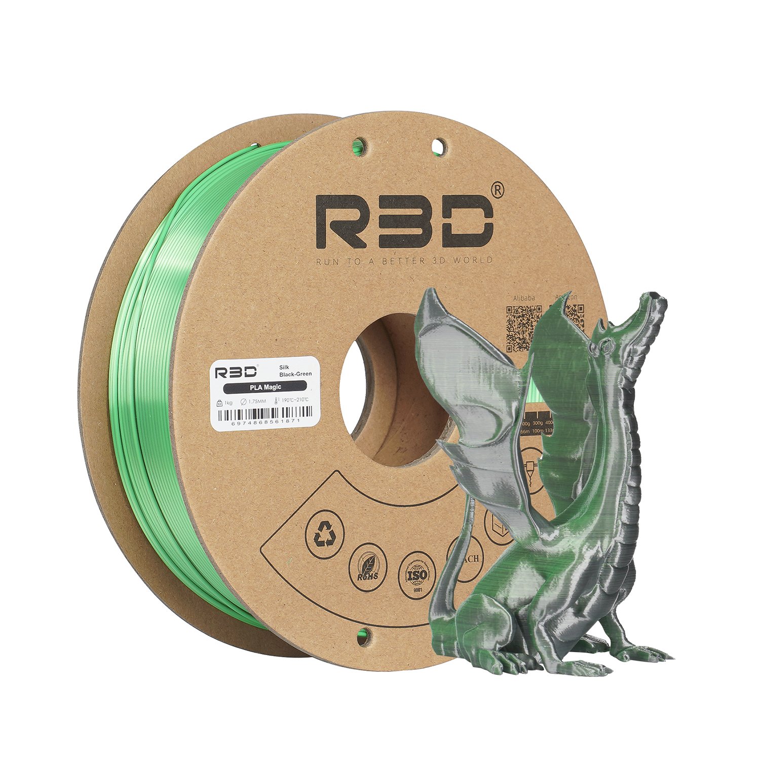 R3D NEW Two Tone Magic PLA Quantum Filament 1.75mm 1KG Silk