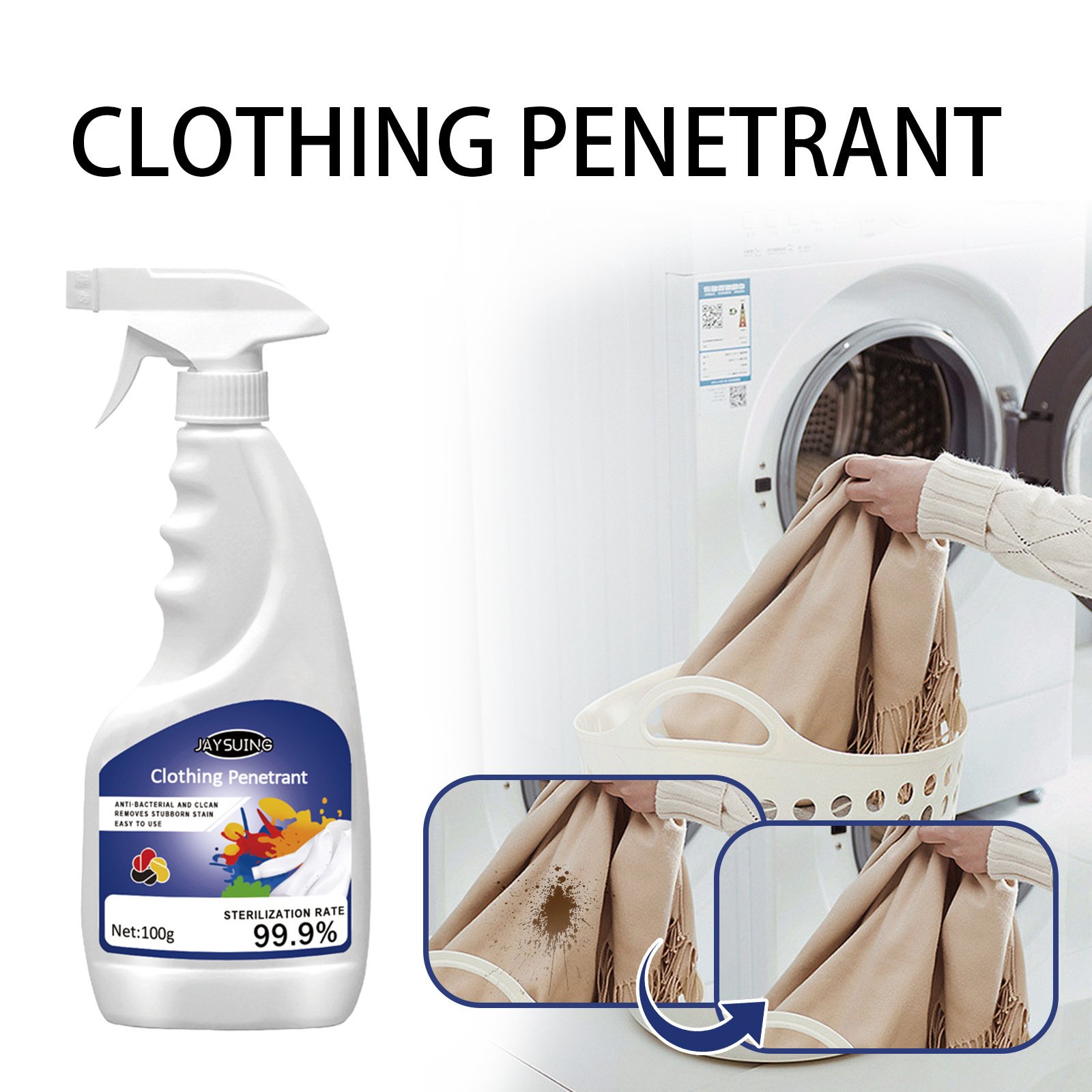 Clothing penetrant clothing cleaning deep penetration to remove stains to yellow clean white source manufacturers