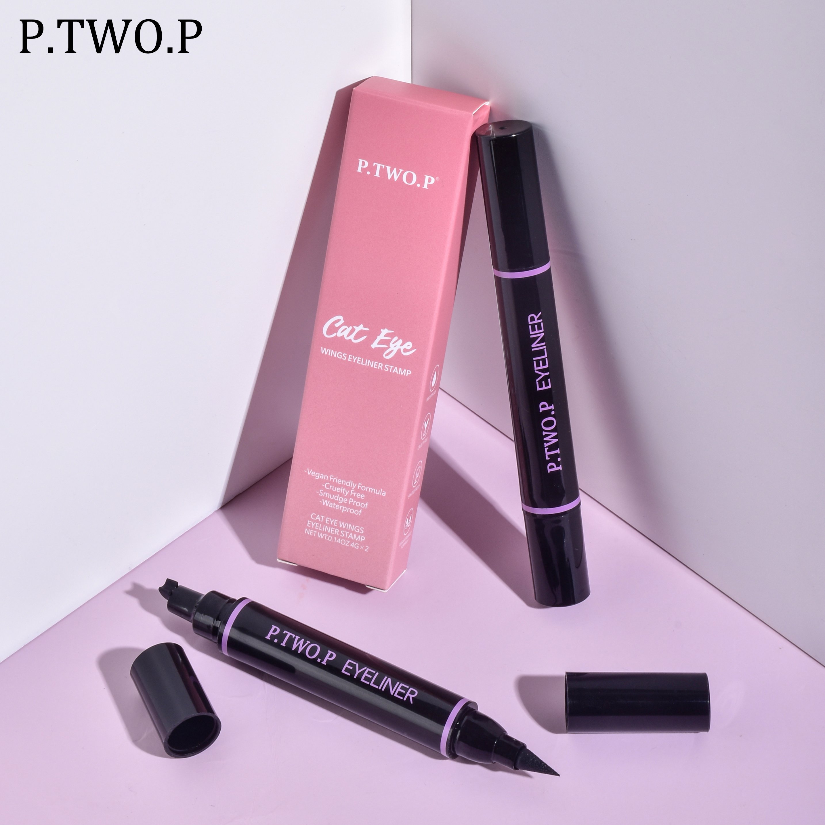 P.TWO.P 2 Pcs/Lot Eye Cosmetics Waterproof Long-lasting Quick-drying Liquid Silky Smooth Beauty Makeup Soft Eyeliner