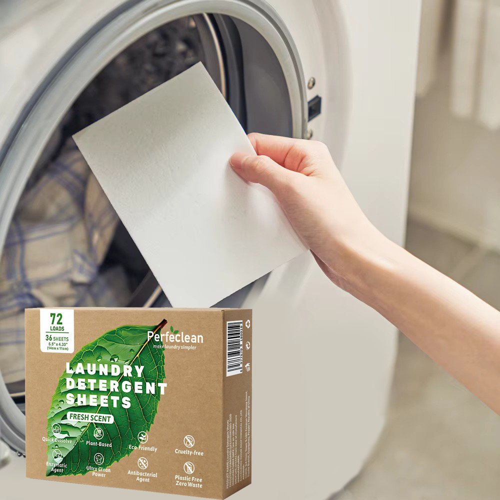 Wholesale Bulk Natural Disposable Laundry Detergent Sheets Solid Soap Natural Biodegradation Laundry Tablets for Washing Clothes