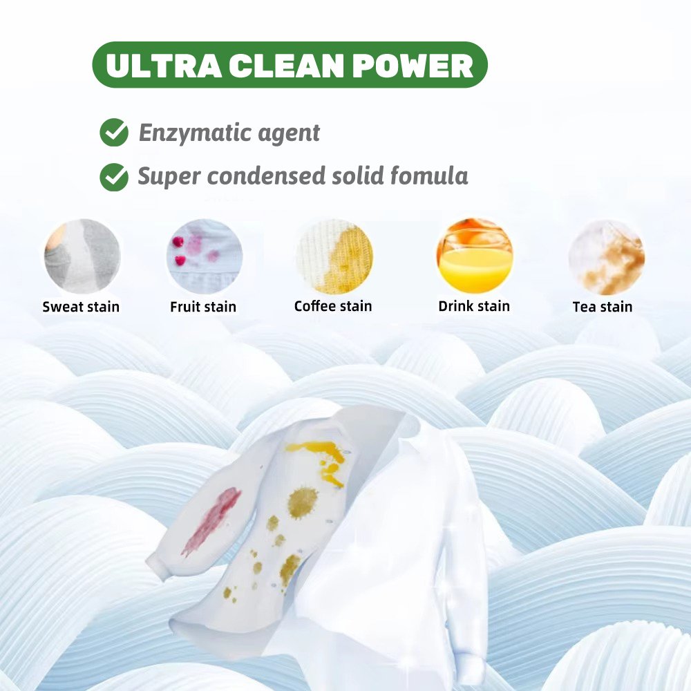 Wholesale Bulk Natural Disposable Laundry Detergent Sheets Solid Soap Natural Biodegradation Laundry Tablets for Washing Clothes