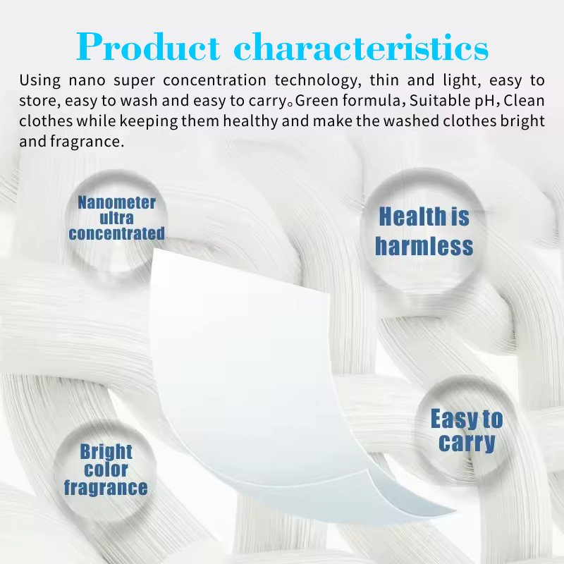 Private Label Custom Logo Ultra Concentrated Deep Decontamination Laundry Detergent Sheets