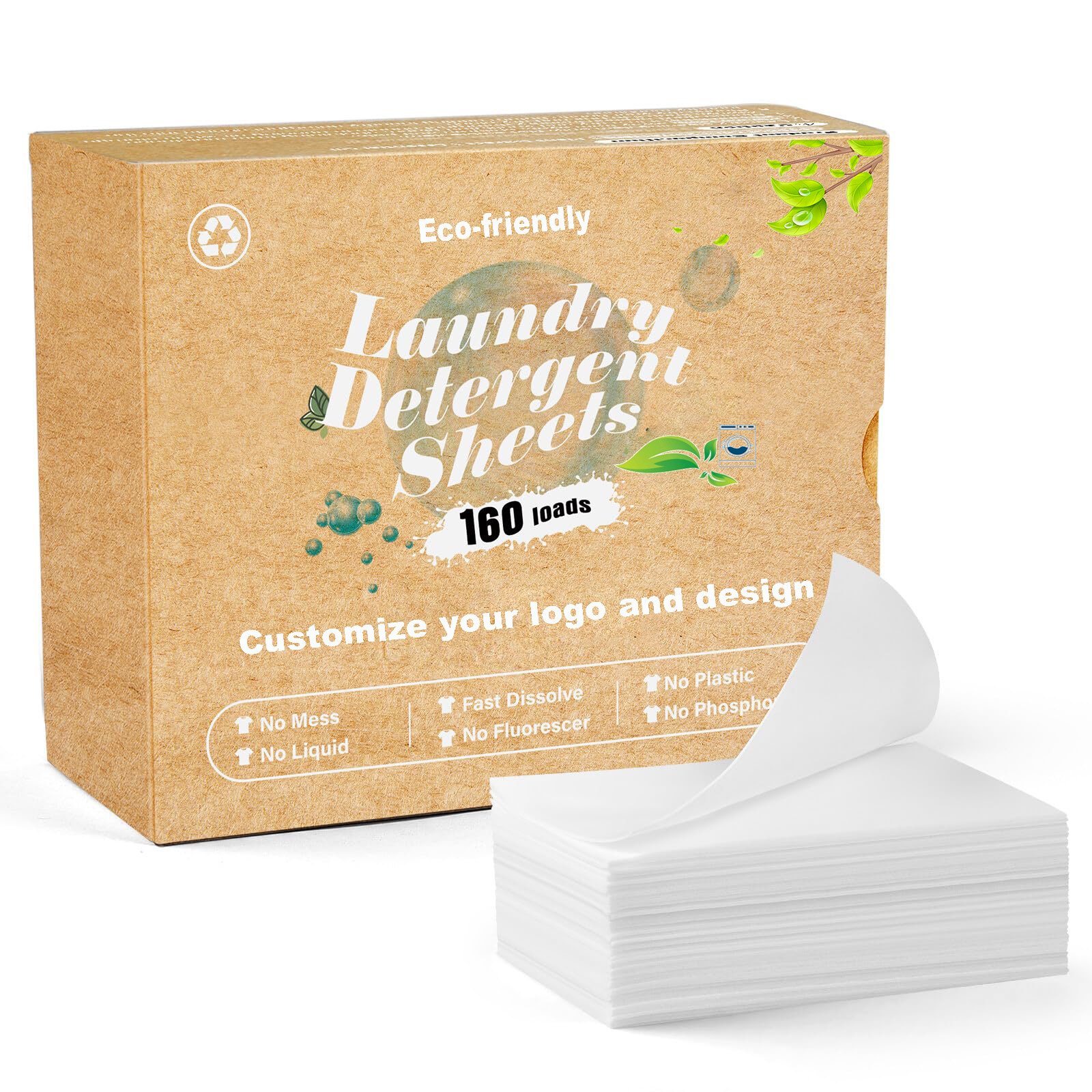 Biodegradable Laundry Detergent Strips Plant Laundry Detergent Eco Sheets Washing Clothes Sheet Envelope packaging