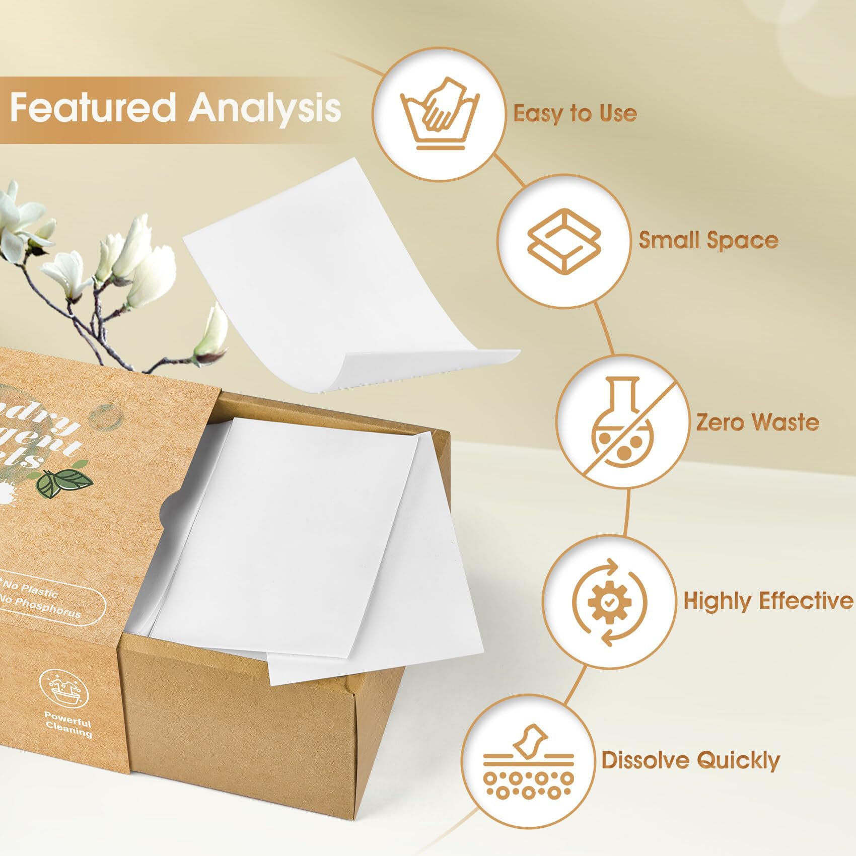 Biodegradable Laundry Detergent Strips Plant Laundry Detergent Eco Sheets Washing Clothes Sheet Envelope packaging