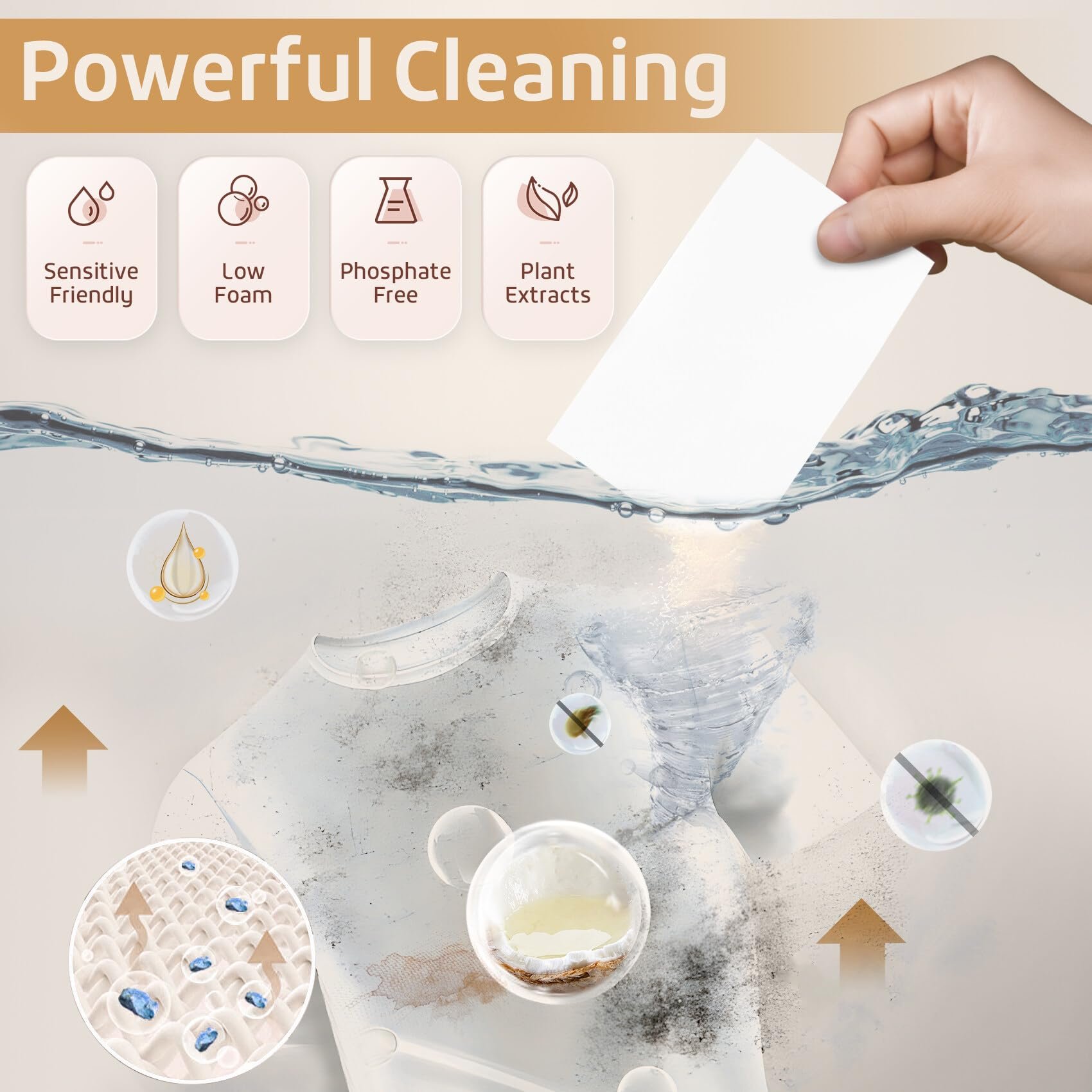Biodegradable Laundry Detergent Strips Plant Laundry Detergent Eco Sheets Washing Clothes Sheet Envelope packaging