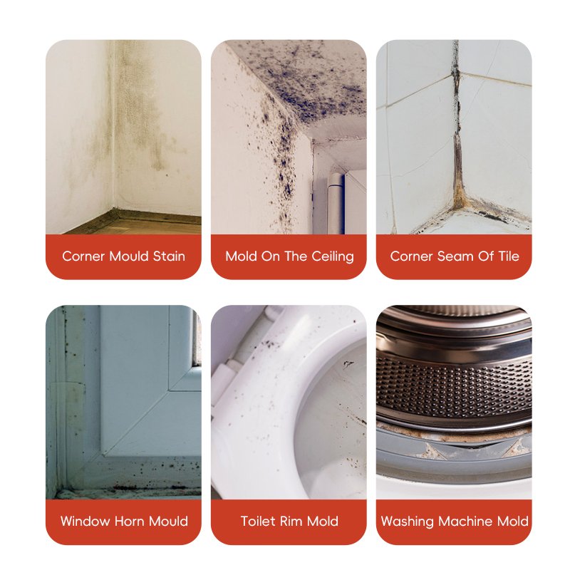 XiGuanJia 500ml Mildew Removal Spray Washer Rubber Toilet Corner Tile Gap Mouldy Wall Cleaning Mold and Mildew Remover Spray