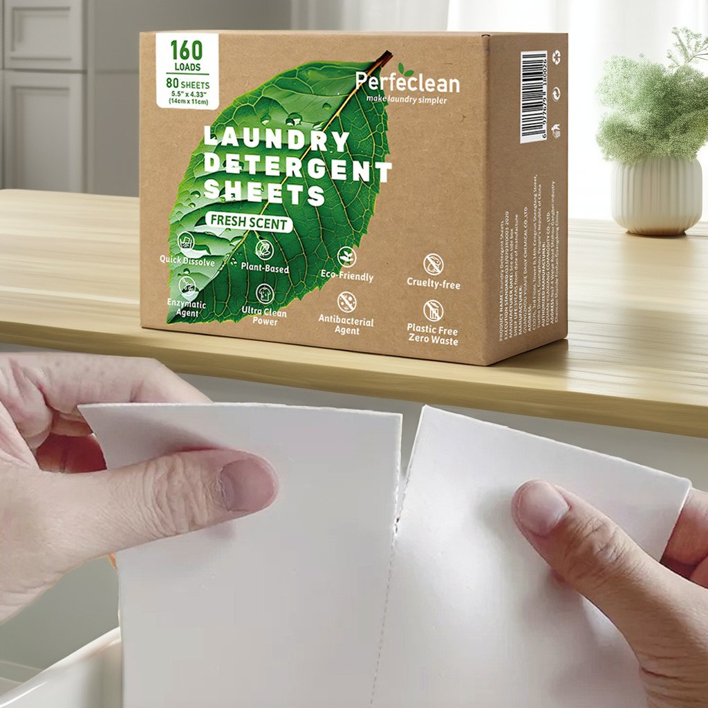 Laundry Detergent Sheets Eco Friendly Recyclable Packaging Hypoallergenic Stain Fighting Ultra Concentrated Laundry Soap Paper
