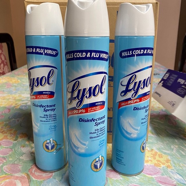 Cans Lyzol- Disinfectant-Spray Crisp Linen 19oz
