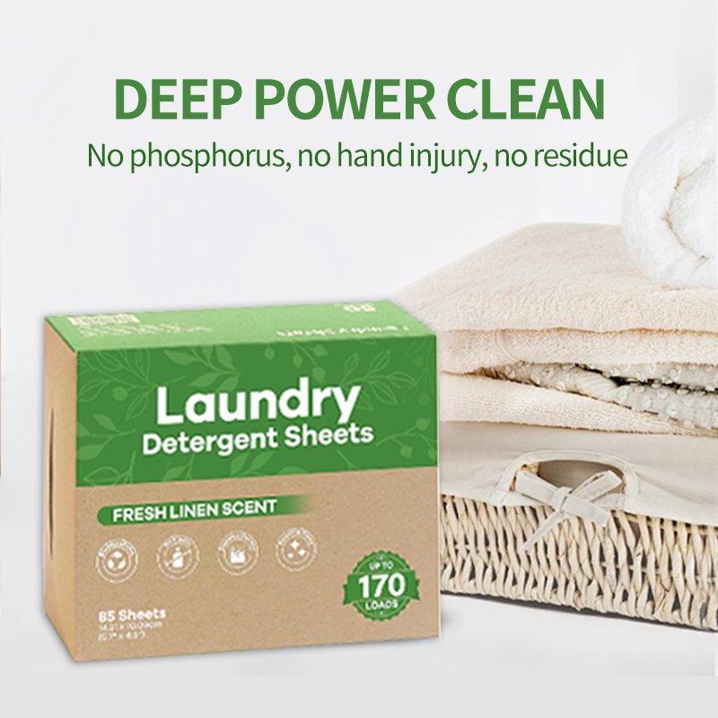 Custom Packing Easy Dissolving Portable Laundry Detergent Sheets Strips Washing Paper For Laundry Machine
