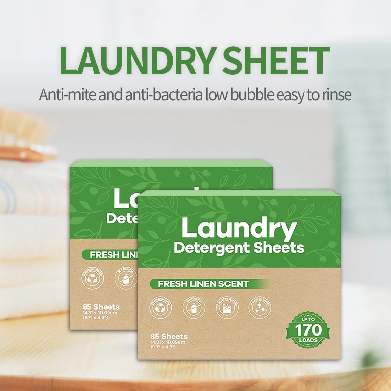 Custom Packing Easy Dissolving Portable Laundry Detergent Sheets Strips Washing Paper For Laundry Machine