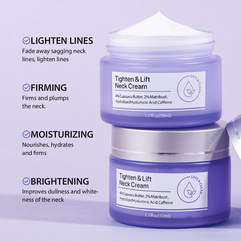 Hot selling Caffeine hyaluronic acid firming and lifting Neck Cream Anti-aging whitening night firming cream