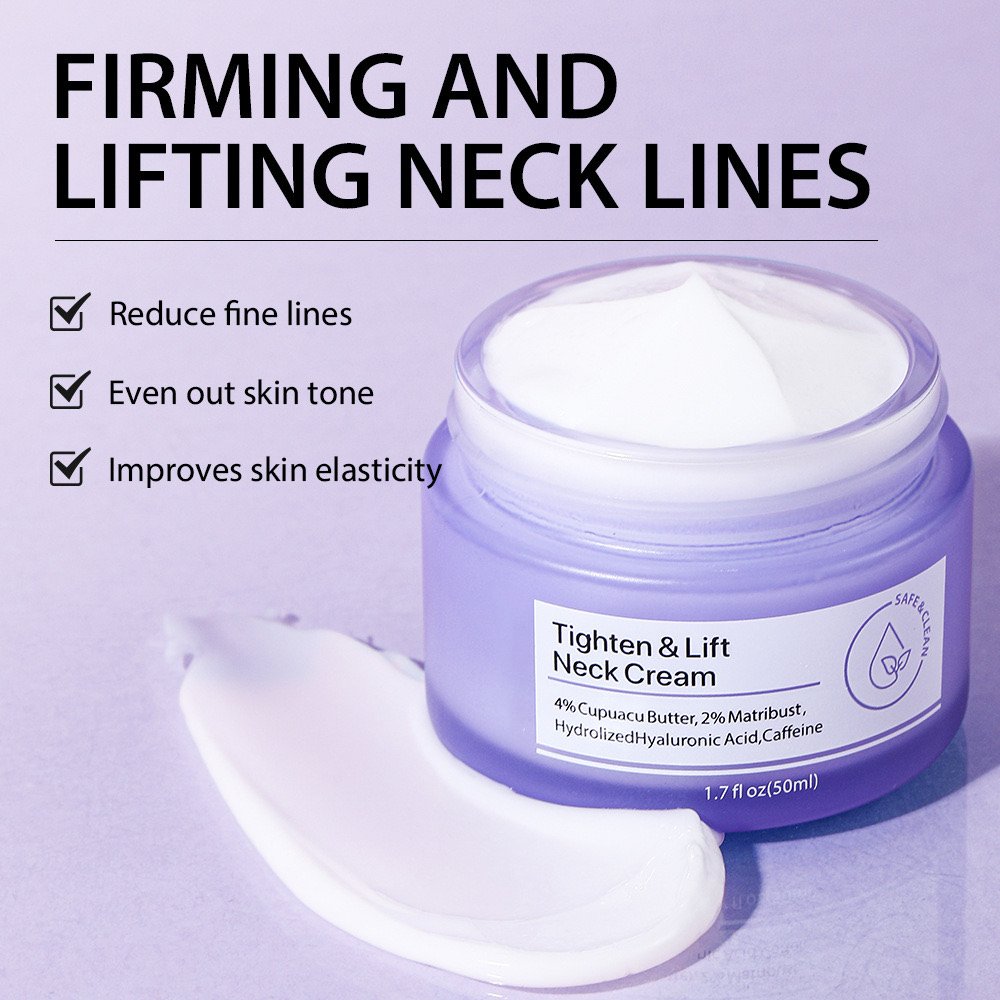Hot selling Caffeine hyaluronic acid firming and lifting Neck Cream Anti-aging whitening night firming cream
