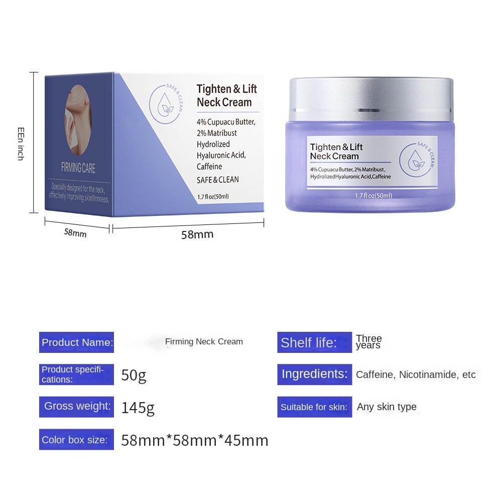 Hot selling Caffeine hyaluronic acid firming and lifting Neck Cream Anti-aging whitening night firming cream