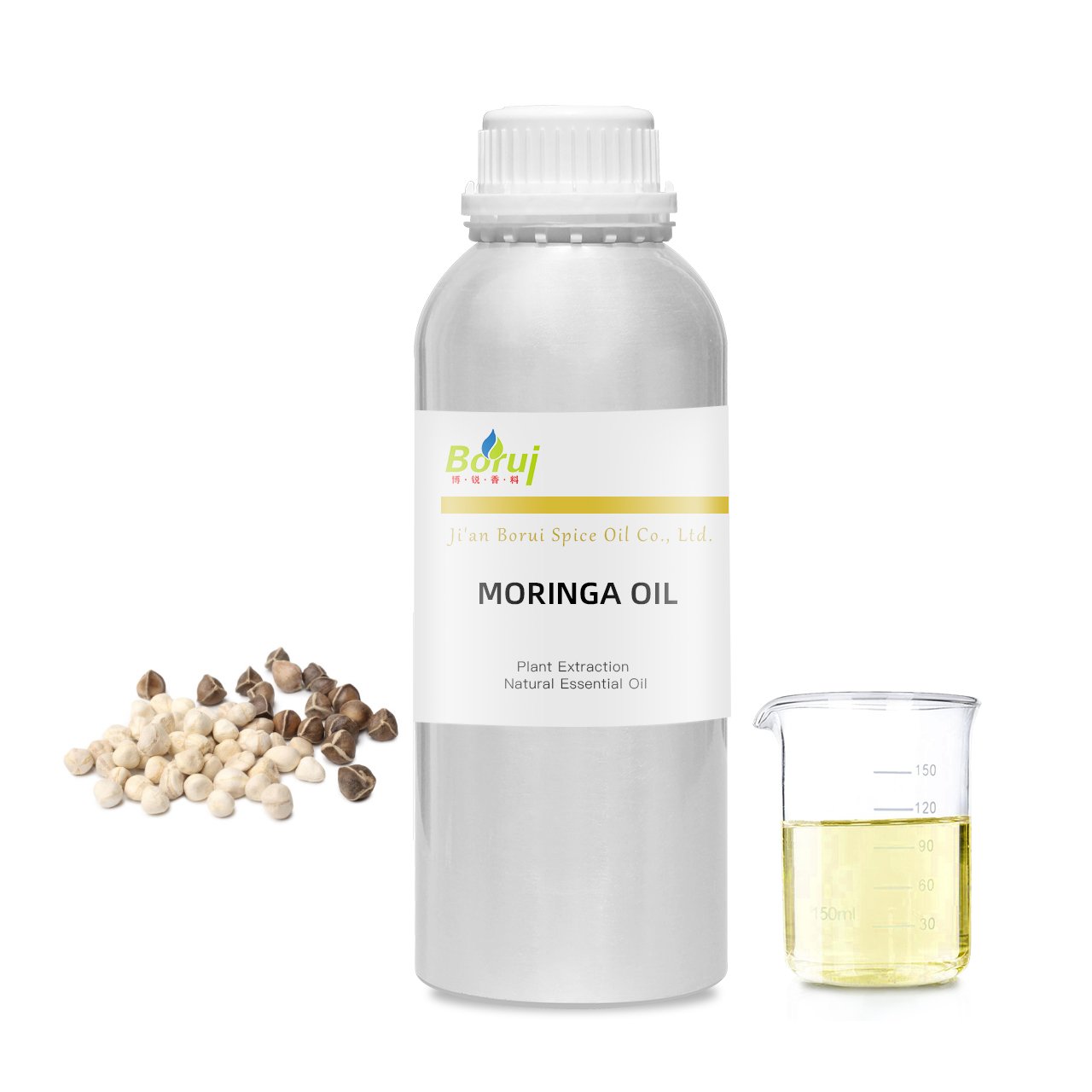 Manufacturer Pure and Natural organic Moringa Oil Price Therapeutic Grade Skin Care Moringa Oleifera Seed Oil