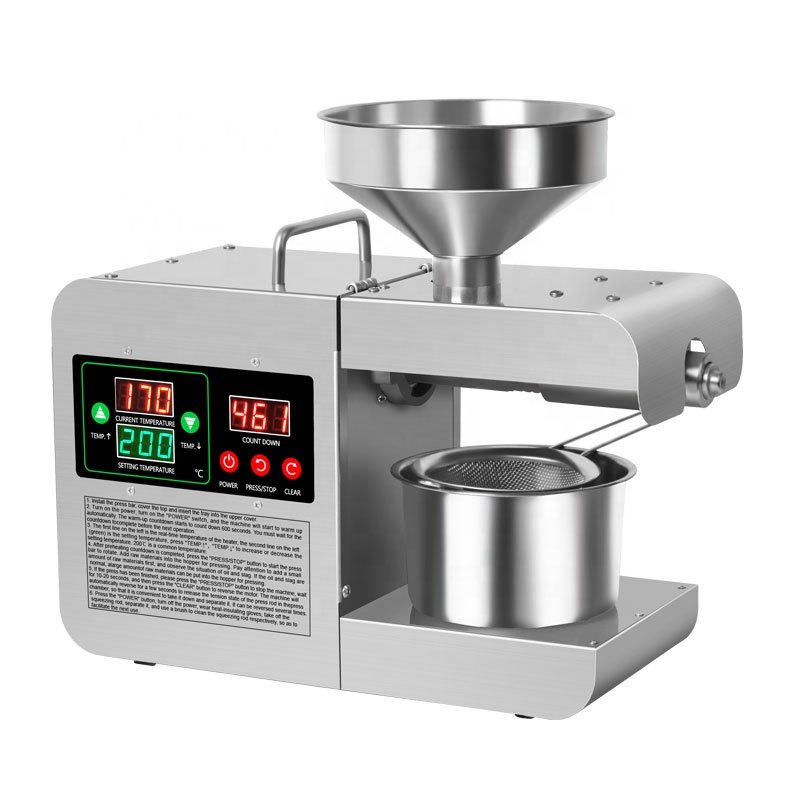 Home Use Mini Oil Extraction Coconut Oil Press Machine Peanut Oil Press Manual for Sale