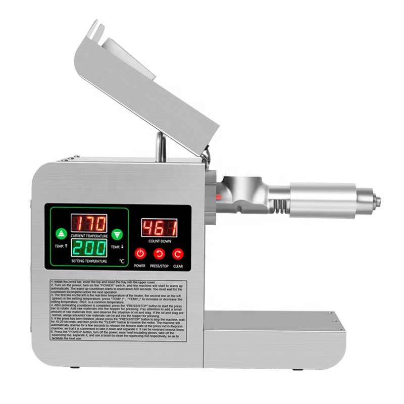 Home Use Mini Oil Extraction Coconut Oil Press Machine Peanut Oil Press Manual for Sale