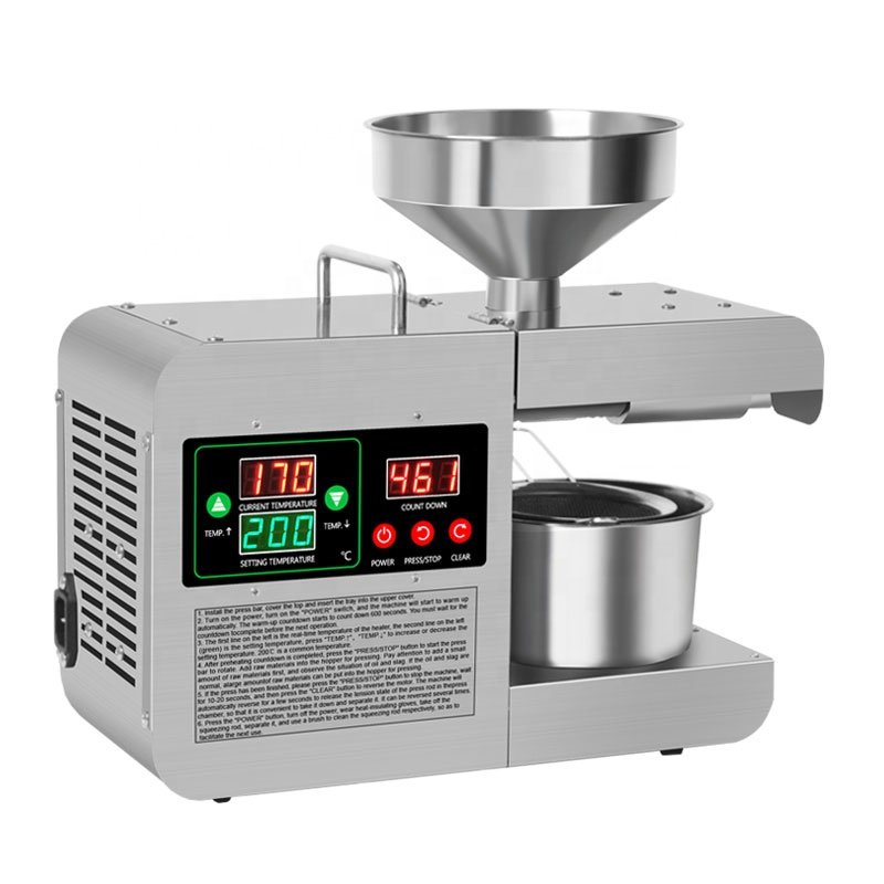 Home Use Mini Oil Extraction Coconut Oil Press Machine Peanut Oil Press Manual for Sale
