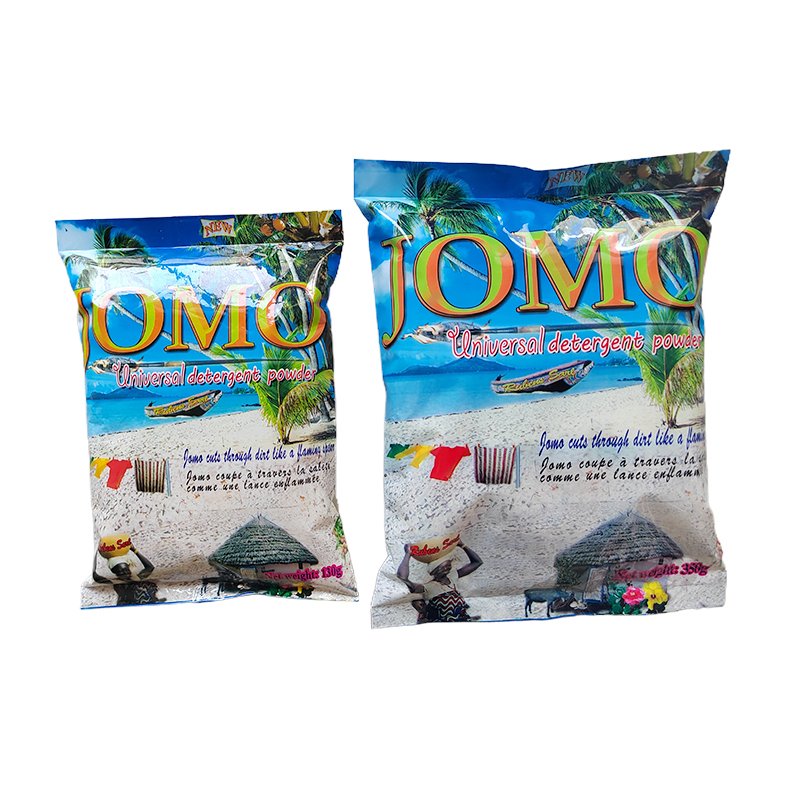 The Aojie white blue detergent powder soap powder high quality and rich foam 150 g small plastic bags