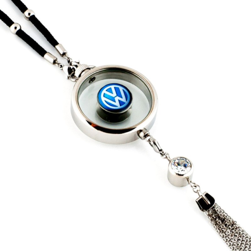 Car pendant perfume metal empty bottle Car logo odor removal aromatherapy hanging ornament ornament