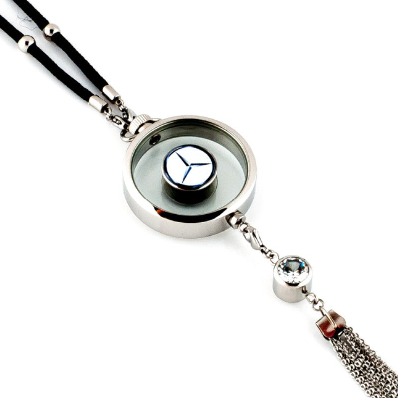 Car pendant perfume metal empty bottle Car logo odor removal aromatherapy hanging ornament ornament