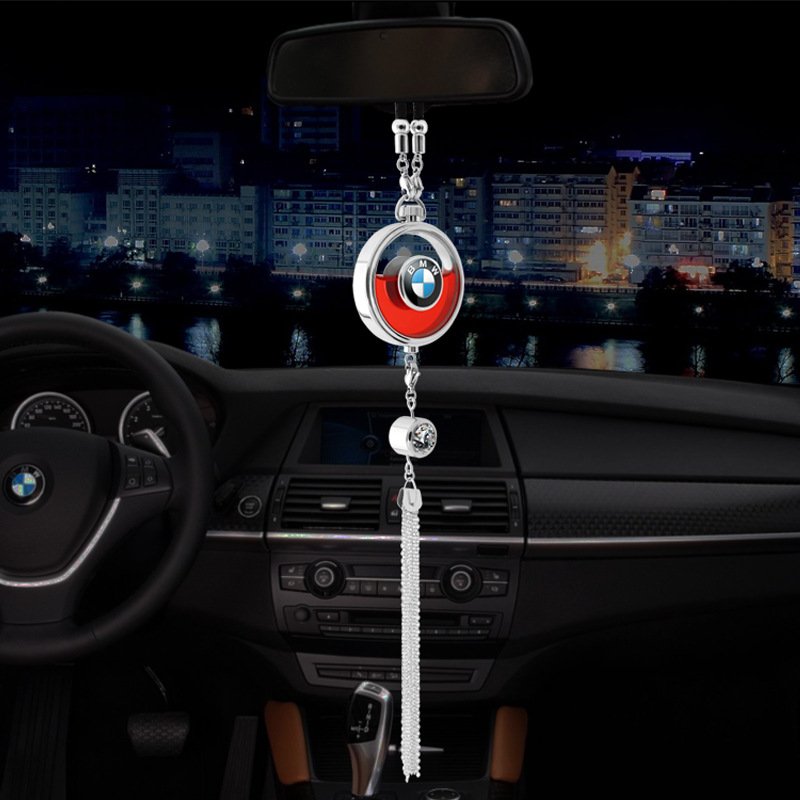 Car pendant perfume metal empty bottle Car logo odor removal aromatherapy hanging ornament ornament