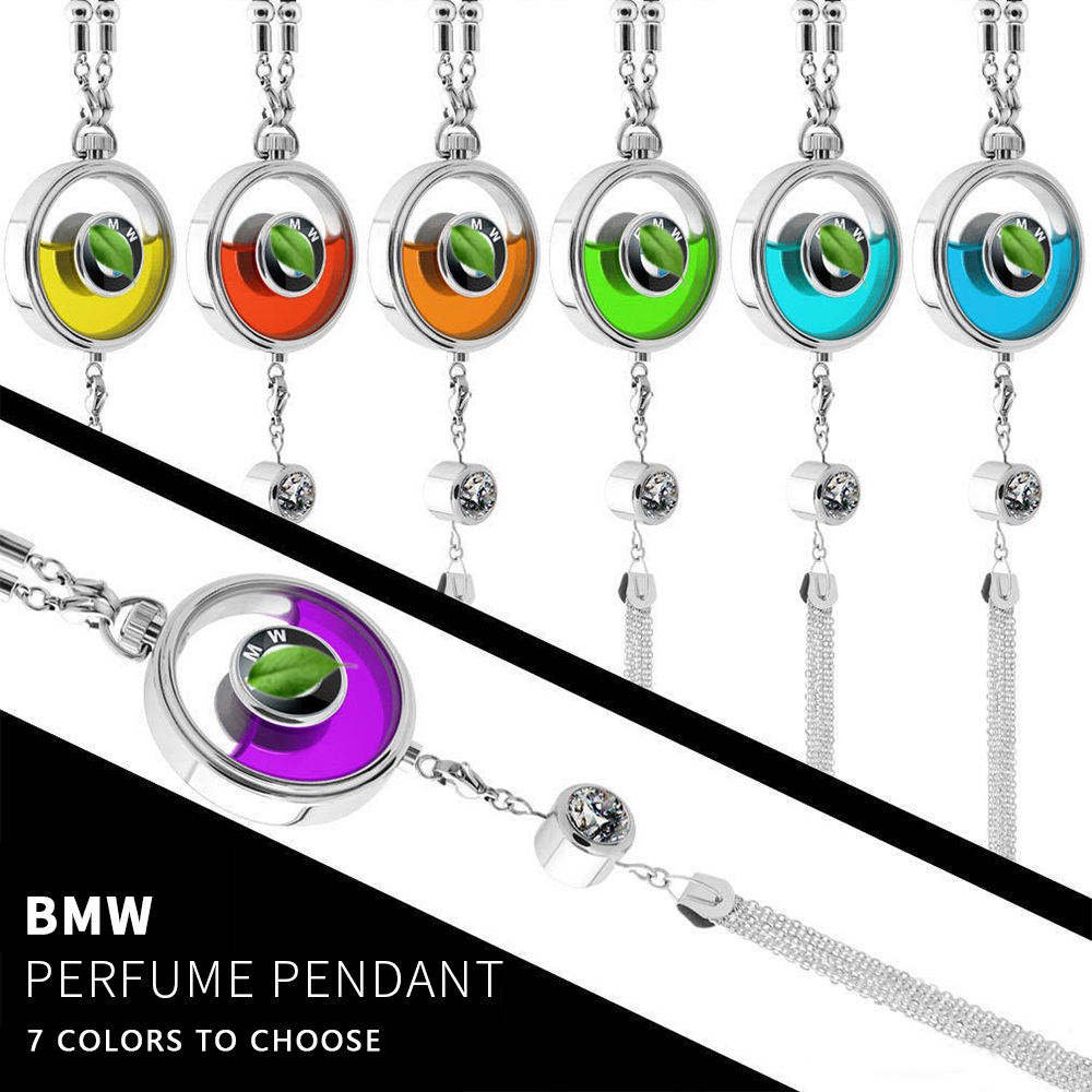 Car pendant perfume metal empty bottle Car logo odor removal aromatherapy hanging ornament ornament