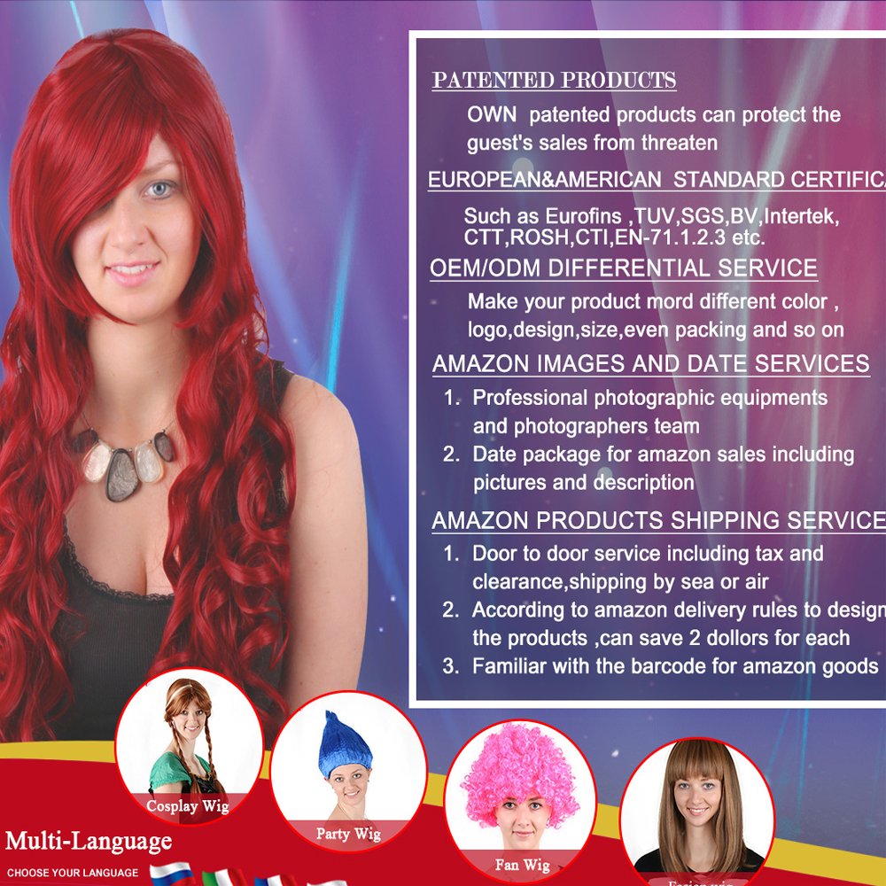Long Curly Hair Synthetic Brown Highlight Wig with Synthetic Fiber Hair Daily Party Use for Woman Kinky Straight None Lace Wigs