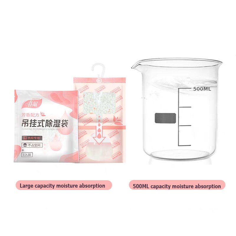 Scented Household Calcium Chloride Hanging 500ml Anti-humidity Bag dehumidifier moisture absorber Bag for Wardrobe