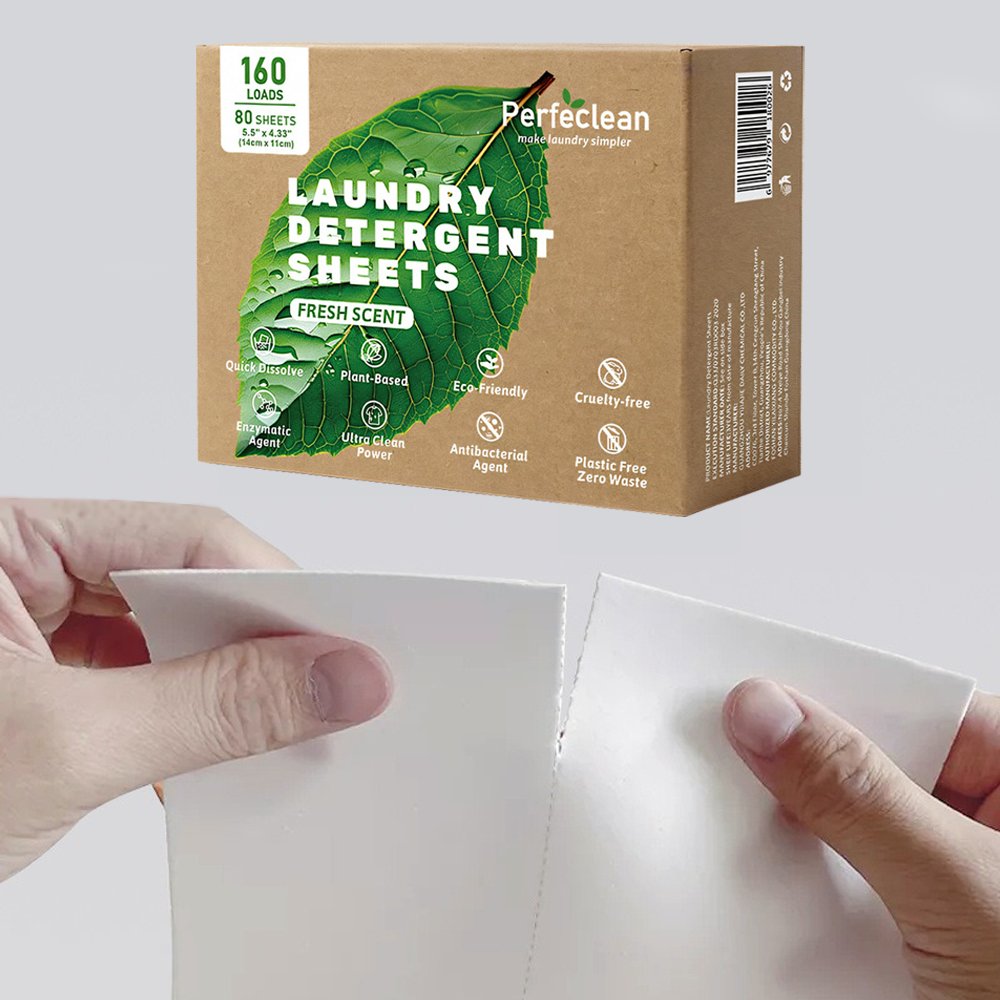 Custom Laundry Sheets Detergent Tablets Eco-Friendly Laundry 80 Sheets Fragrant Degradation Laundry Sheets Detergent