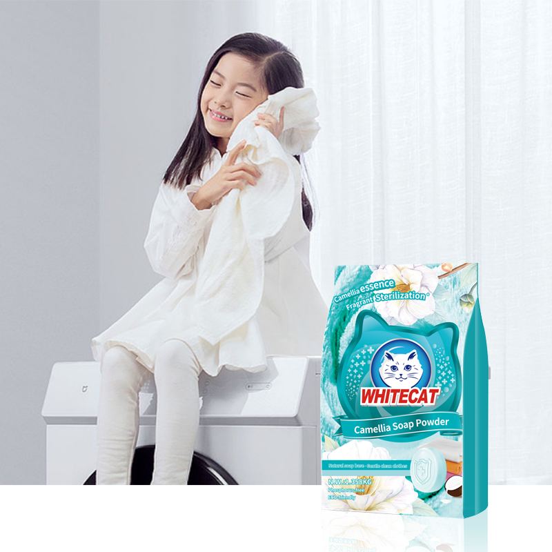 OEM Eco-friendly 400g Laundry Detergent Antibacterial Powder Soap Detergent Laundry with Camellia Fragrance