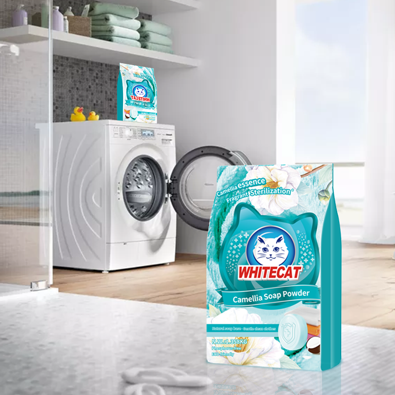 OEM Eco-friendly 400g Laundry Detergent Antibacterial Powder Soap Detergent Laundry with Camellia Fragrance